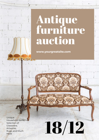 Antique Furniture Auction Poster B2 Design Template
