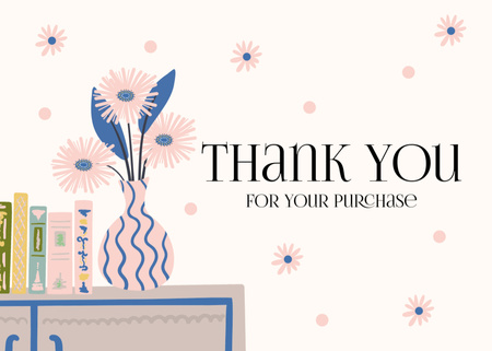 Köszönjük szépen virágokkal és könyvekkel Postcard 5x7in tervezősablon