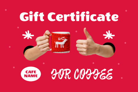 Special Coffee Offer on Christmas Gift Certificate Design Template