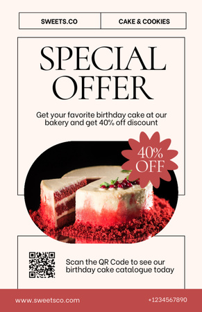 Special Discount for Cakes Recipe Card Design Template