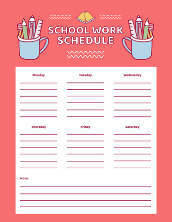Study Planner with School Stationery Notepad 8.5x11in – шаблон для дизайну
