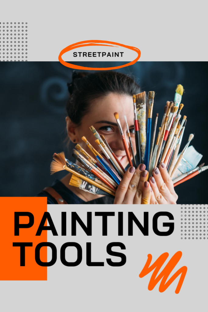 High Quality Painting Tools And Brushes Promotion Flyer 4x6in Design Template