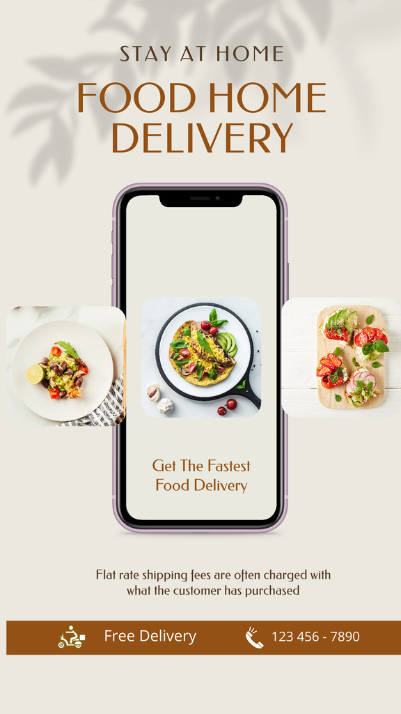 Food Home Delivery Instagram Storyデザインテンプレート