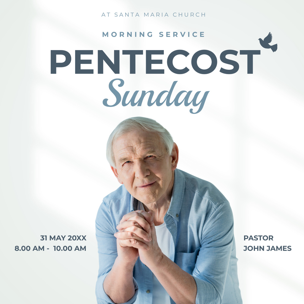 Morning Service in Church Instagram Design Template