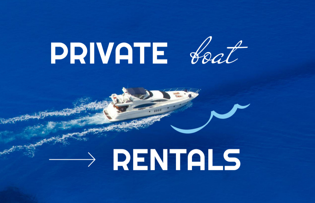 Boat Rental Offer Business Card 85x55mm Tasarım Şablonu