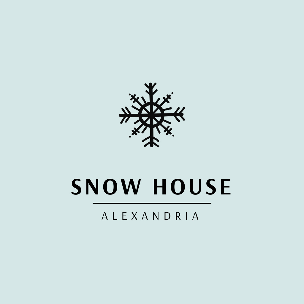 Hotel Emblem with Snowflake Logo Design Template