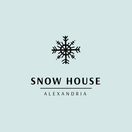 Hotel Emblem with Snowflake Logo Modelo de Design