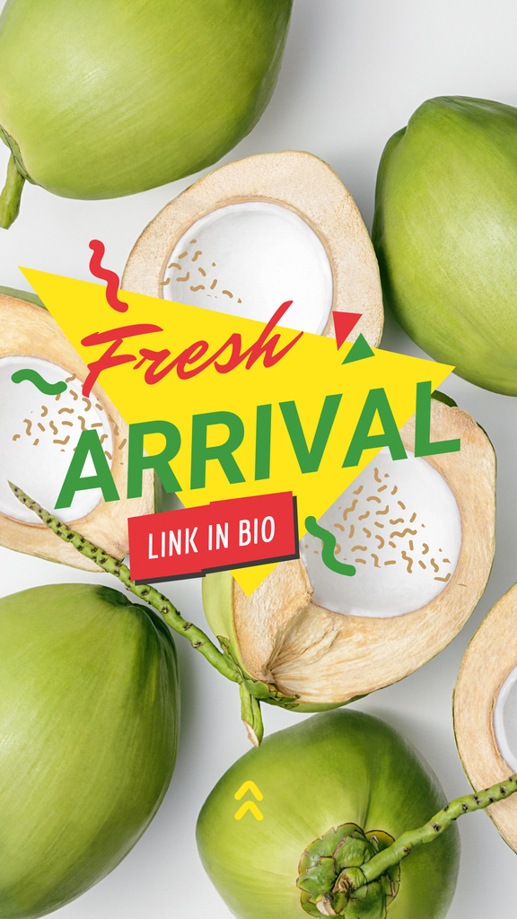 Plantilla de diseño de Fresh green coconuts Sale Instagram Story 