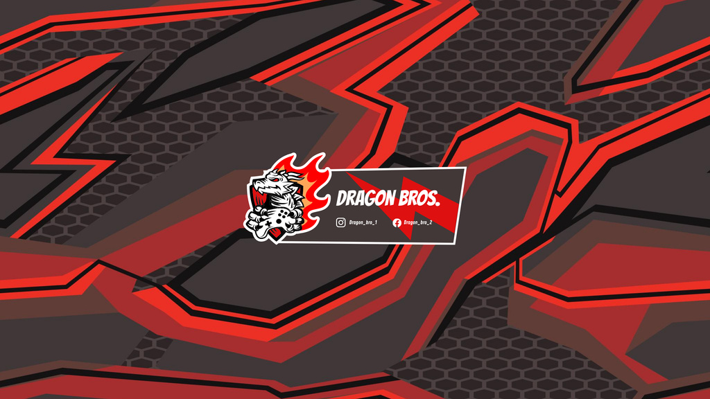 Gaming Channel Promotion with Illustration of Dragon Youtube Design Template
