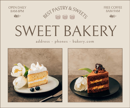 Collage of Sweet Bakery Offers Facebook tervezősablon