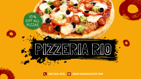 Discount For Savory Pizza In Pizzeria Full HD video Πρότυπο σχεδίασης