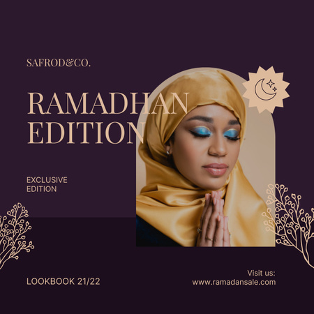 Plantilla de diseño de Ramadan Edition with Woman Instagram 