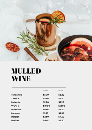 Plantilla de diseño de Glass with Mulled Wine Menu 