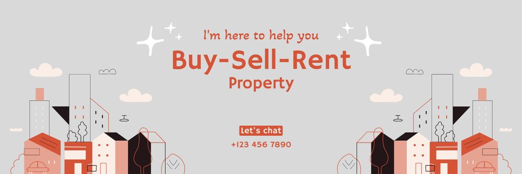 Property For Sale And Buy Twitter tervezősablon