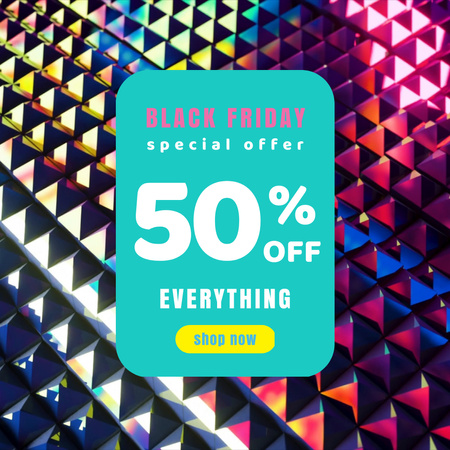Black Friday Offer on Colourful simple pattern Animated Post Design Template