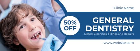 Platilla de diseño Discount on General Dentistry Services Facebook cover