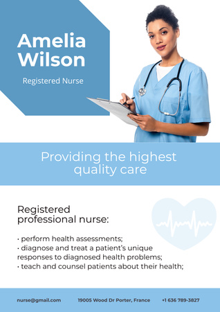 Nurse Services Offer Poster Tasarım Şablonu