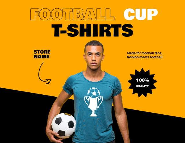 Football Team Cloth Sale on Yellow and Black Flyer 8.5x11in Horizontal Modelo de Design