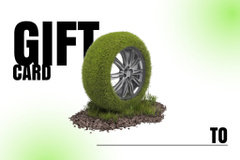 Car Services Offer with Wheel in Grass