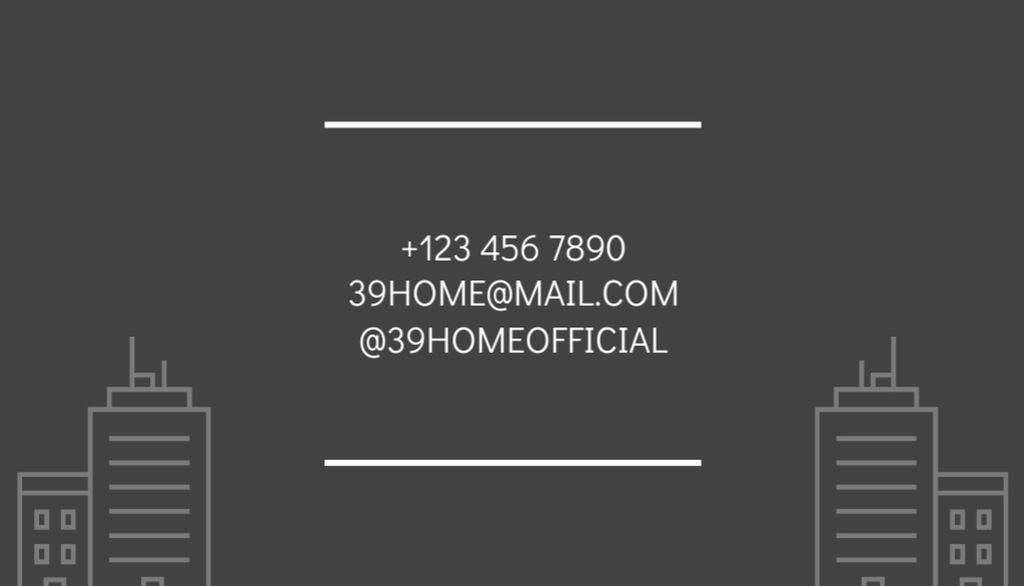 Designvorlage Home Repair and Enhancement Service Offer on Grey Minimalist für Business Card US