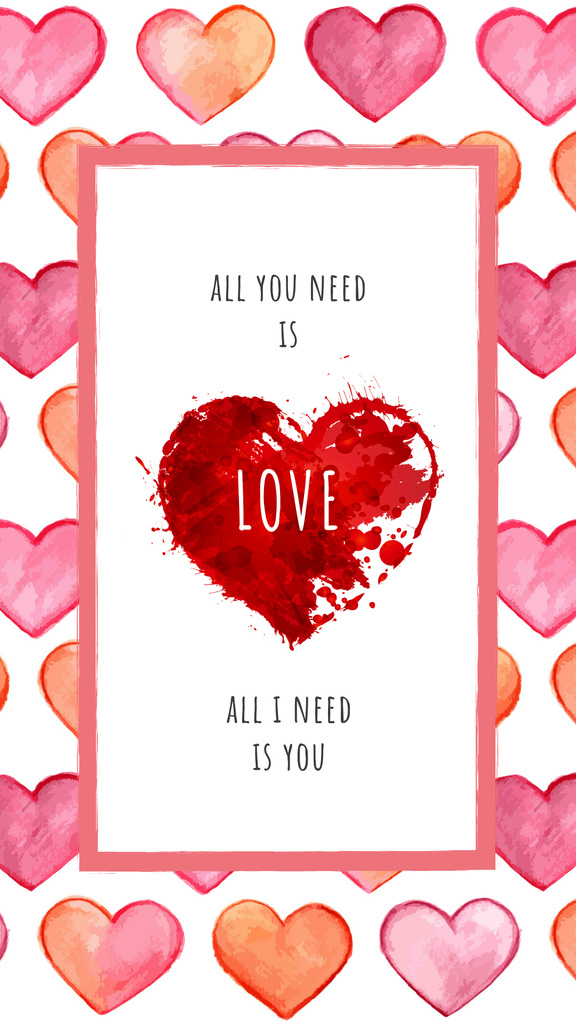 Modèle de visuel Valentines Card with colorful tiny Hearts - Instagram Story