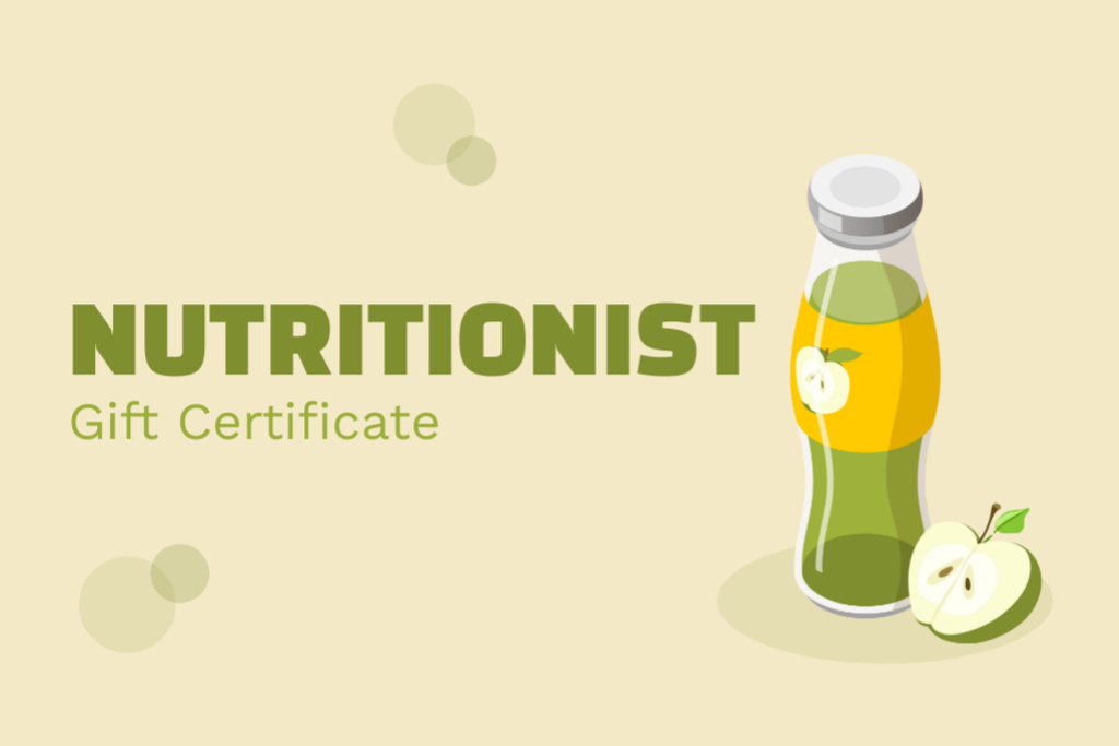 Designvorlage Empathetic Dedicated Dietitian Services Offer As Present für Gift Certificate