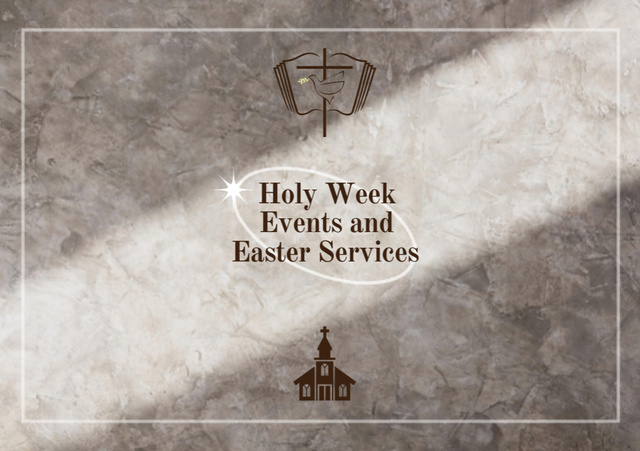 Modèle de visuel Easter Holy Week Events - Flyer A5 Horizontal