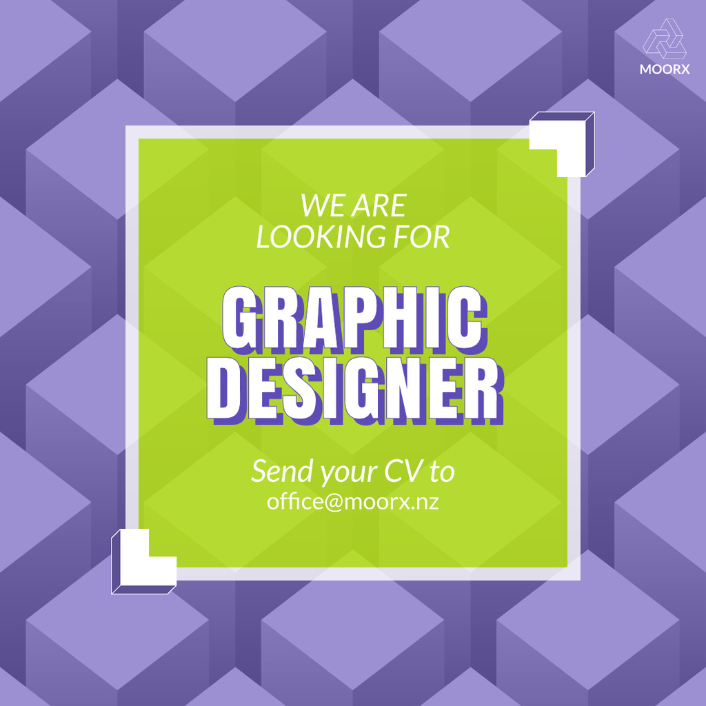 Graphic Designer Vacancy Announcement on Abstract Pattern Instagram AD tervezősablon