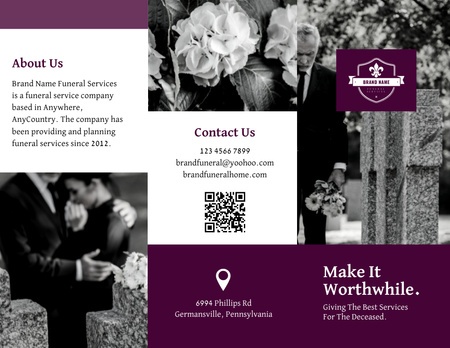 Funeral Home Services Ad Brochure 8.5x11in Design Template