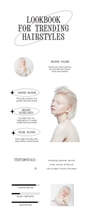 Girl with Trendy Hairstyle Infographic – шаблон для дизайну