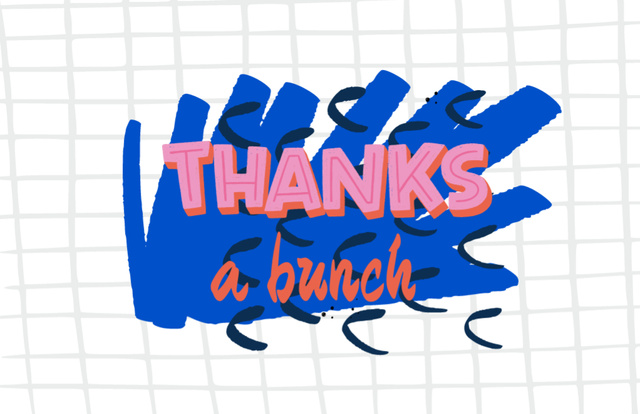 Plantilla de diseño de Cute Thankful Phrase on Blue Illustration Thank You Card 5.5x8.5in 
