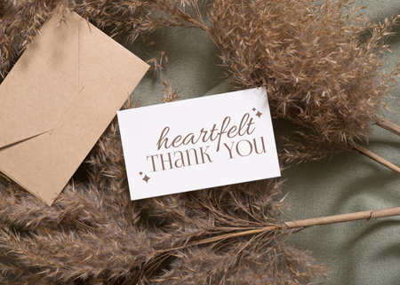 Thankful Phrase With Dry Flowers Postcard 5x7in Design Template