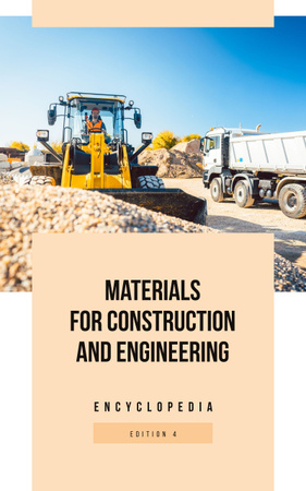 Bulldozer on Construction Site Book Cover Πρότυπο σχεδίασης