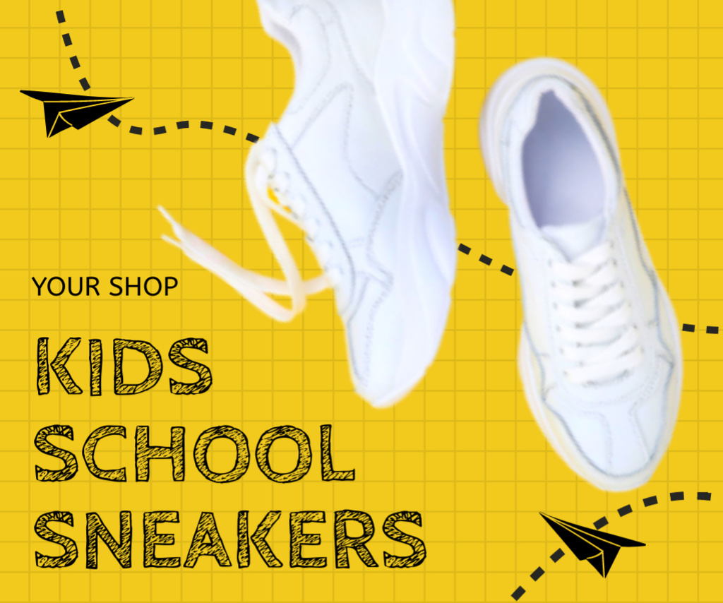 Ontwerpsjabloon van Medium Rectangle van Back to School Special Offer For Kids Sneakers