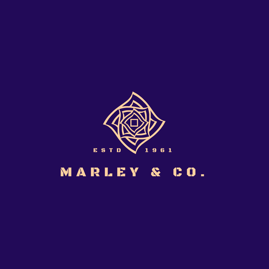 Image of the Company Emblem on Dark Purple Logo Tasarım Şablonu