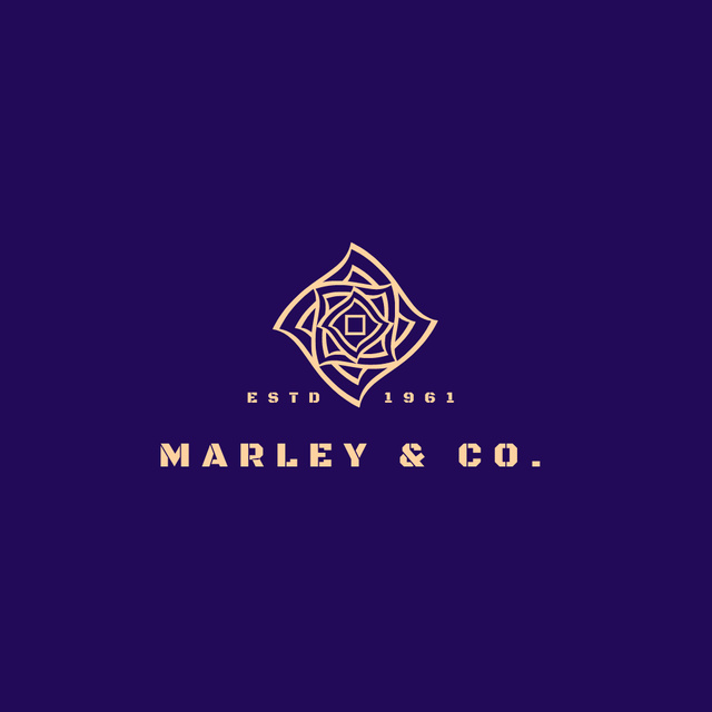Image of the Company Emblem on Dark Purple Logoデザインテンプレート