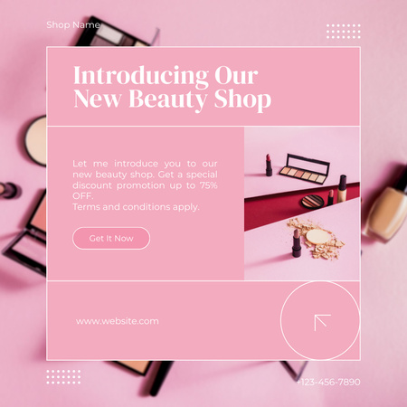 Makeup Goods in Beauty Shop Instagram AD Design Template