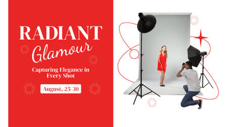 Designvorlage Angebot eines eleganten Fotoshootings auf Rot für FB event cover