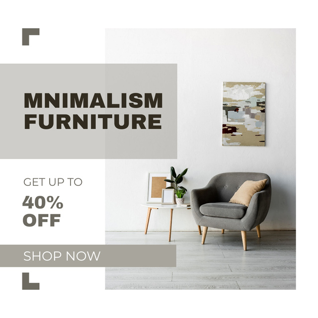 Ontwerpsjabloon van Instagram van Minimalistic Furniture Pieces Offer With Discounts