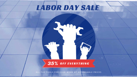 Labor Day Sale Hands with Tools Full HD video Design Template
