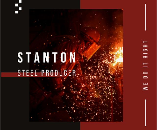 Designvorlage Steel Production Man Melting Metal für Large Rectangle