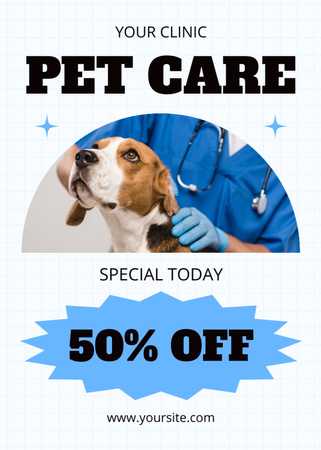 Pet Care Services Ad Layout with Photo Flayer Design Template
