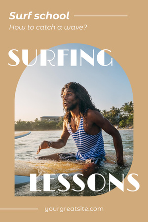 Template di design Offerta lezioni di surf Pinterest