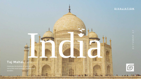 Designvorlage Besichtigungstour zum Taj Mahal für Full HD video