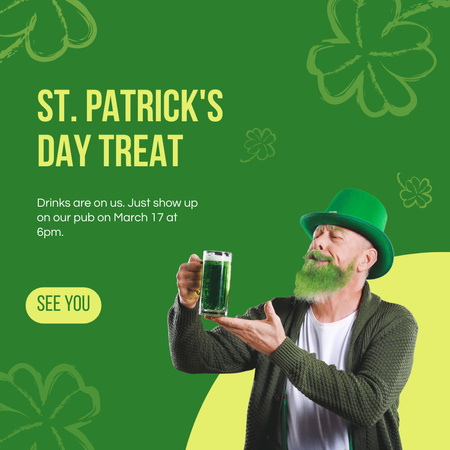 Ontwerpsjabloon van Instagram van St. Patrick's Day Treat-aanbieding