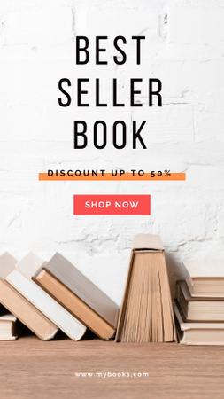 Book Sale Offer with Bestseller Instagram Story tervezősablon