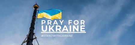 Plantilla de diseño de rezar por ucrania Twitter 