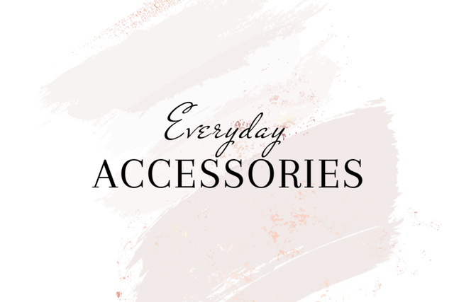 Accessories Brand ad on grey watercolor pattern Label Tasarım Şablonu