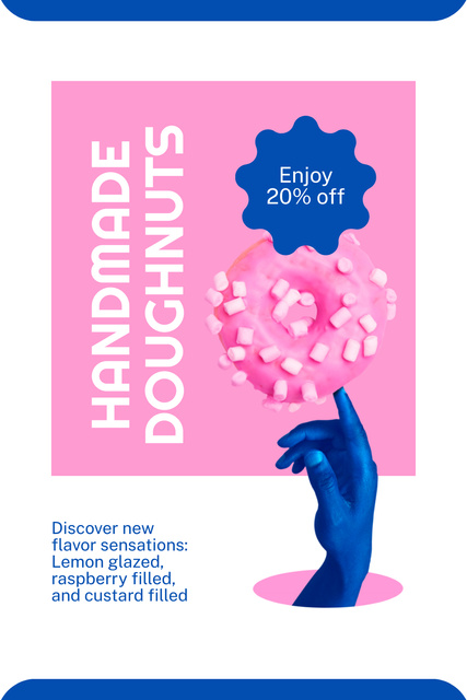 Platilla de diseño Discounted Price on Handmade Doughnuts Pinterest