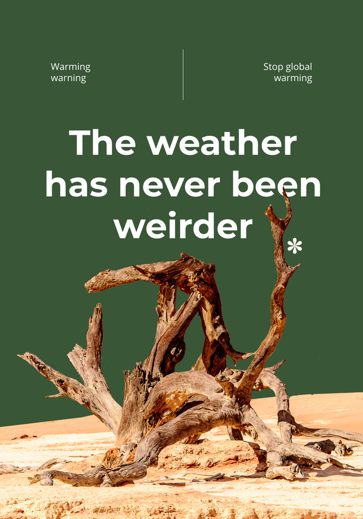 Global Warming Awareness with Drying Land Poster 28x40in – шаблон для дизайна